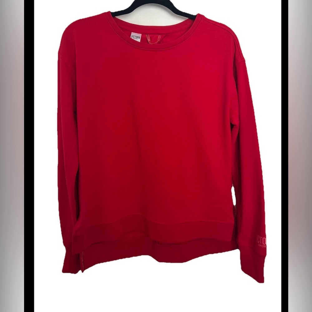 Victoria Sport Womens Sweatshirt Sz XS Red Key Hole‎ Back Long Sleeve (0683)